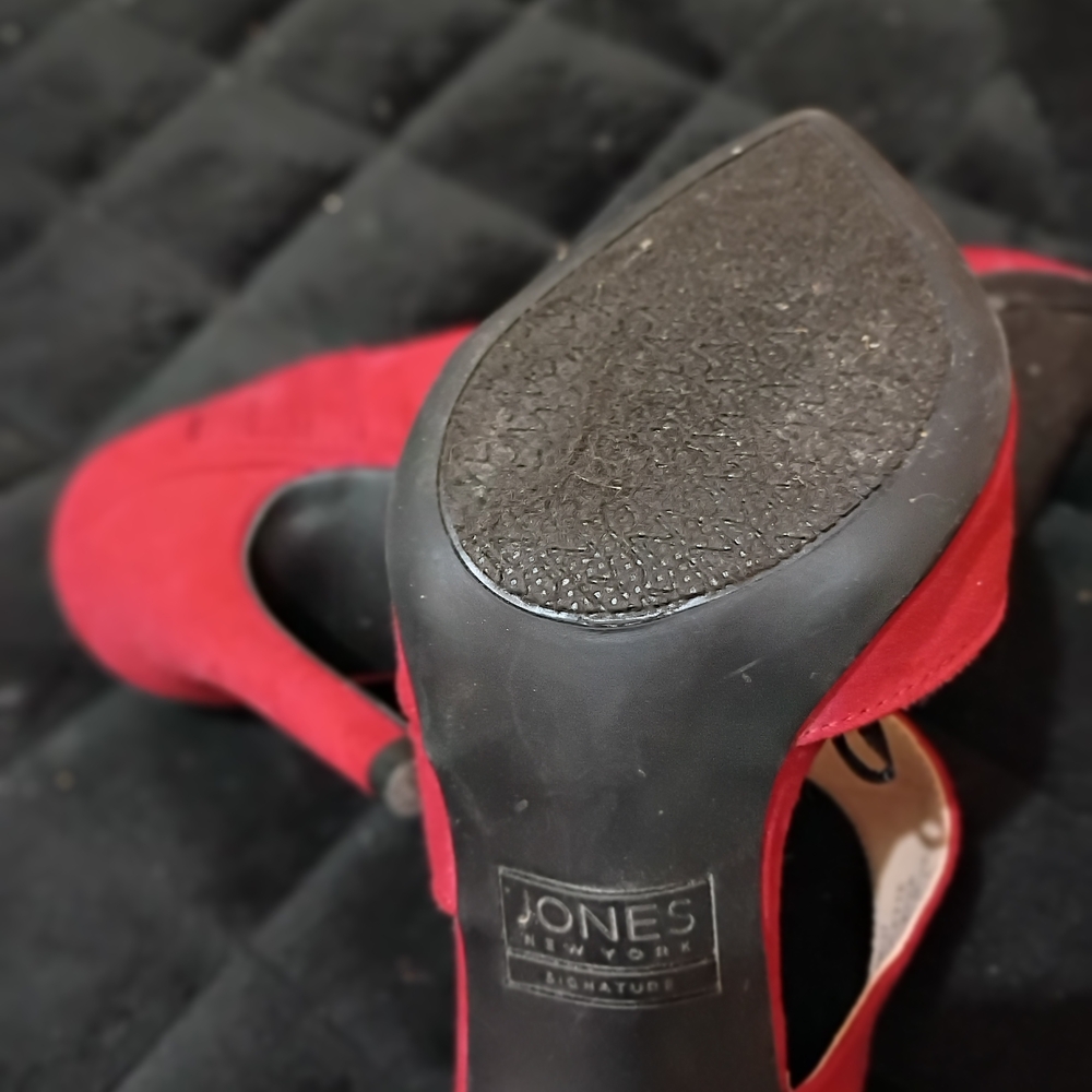 Jones New York Red Suede Heels - Picture 3 of 5